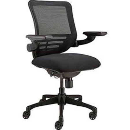 GLOBAL INDUSTRIAL Multi-Function Mesh Back Ergonomic Chair with Flip-Up Arms, Black 242119